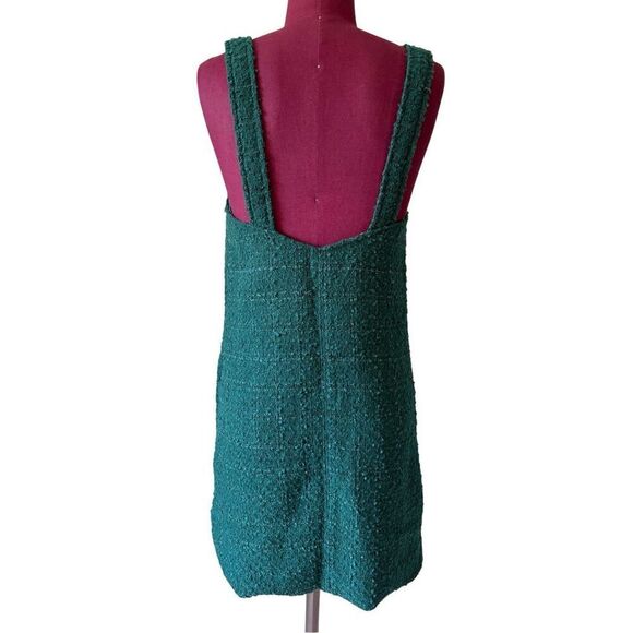 NEW Abercrombie & Fitch Tweed Mini Shift Dress size S Tall Emerald Green Sleevel - Picture 4 of 9